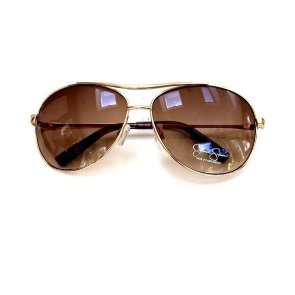 Jessica Simpson J106 GLD Aviator Sunglasses Gold Tone Brown Sunnies Shades - Picture 8 of 13